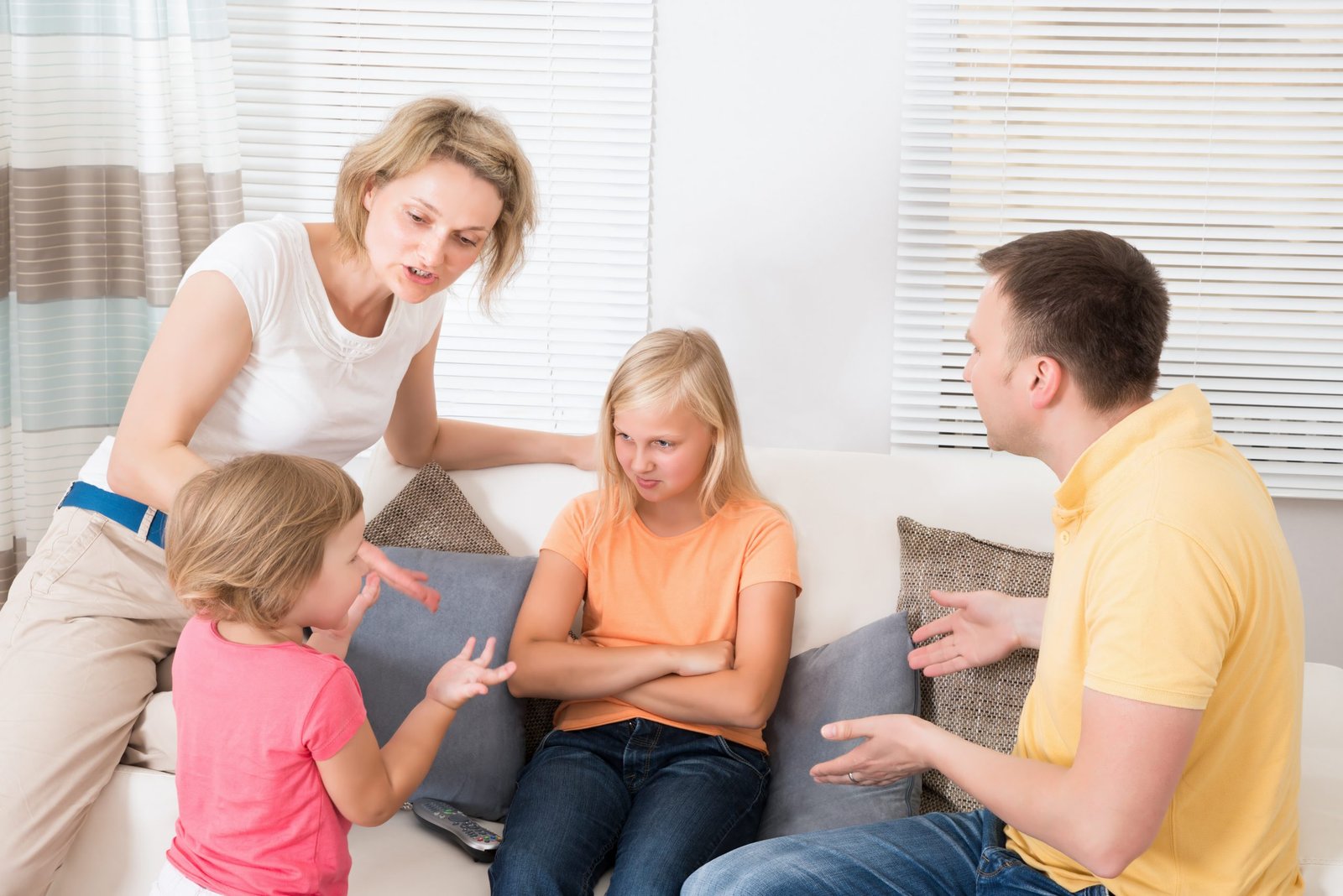 Image of an upset family arguing at home. If you need support in reconnecting with your partner , learn how couples therapy in Englewood, CO, can help.